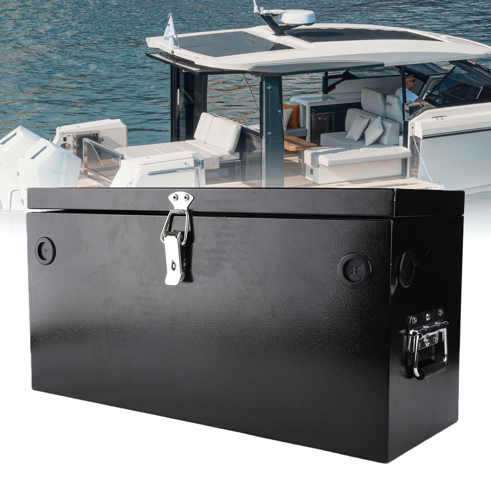 Scatola Batteria in Acciaio Inox 12V con Serratura, per Impieghi