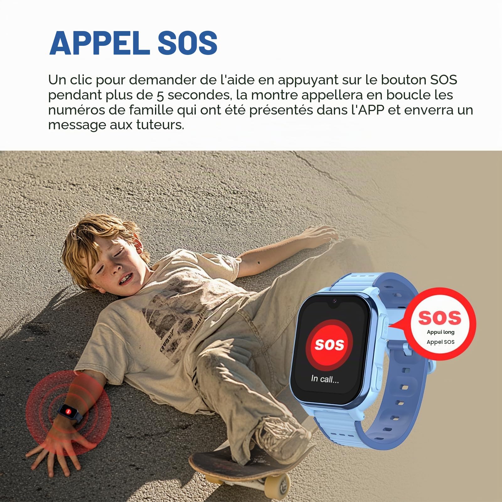 Montre Connectée Enfant 4G pour Fille Garçon Montre Intelligente avec GPS WiFi Appel Vidéo Chat Familial SOS Caméra Étanche Mode Classe, Smartwatch Téléphone Enfants Cadeau pour 4-12 Ans (Bleu)