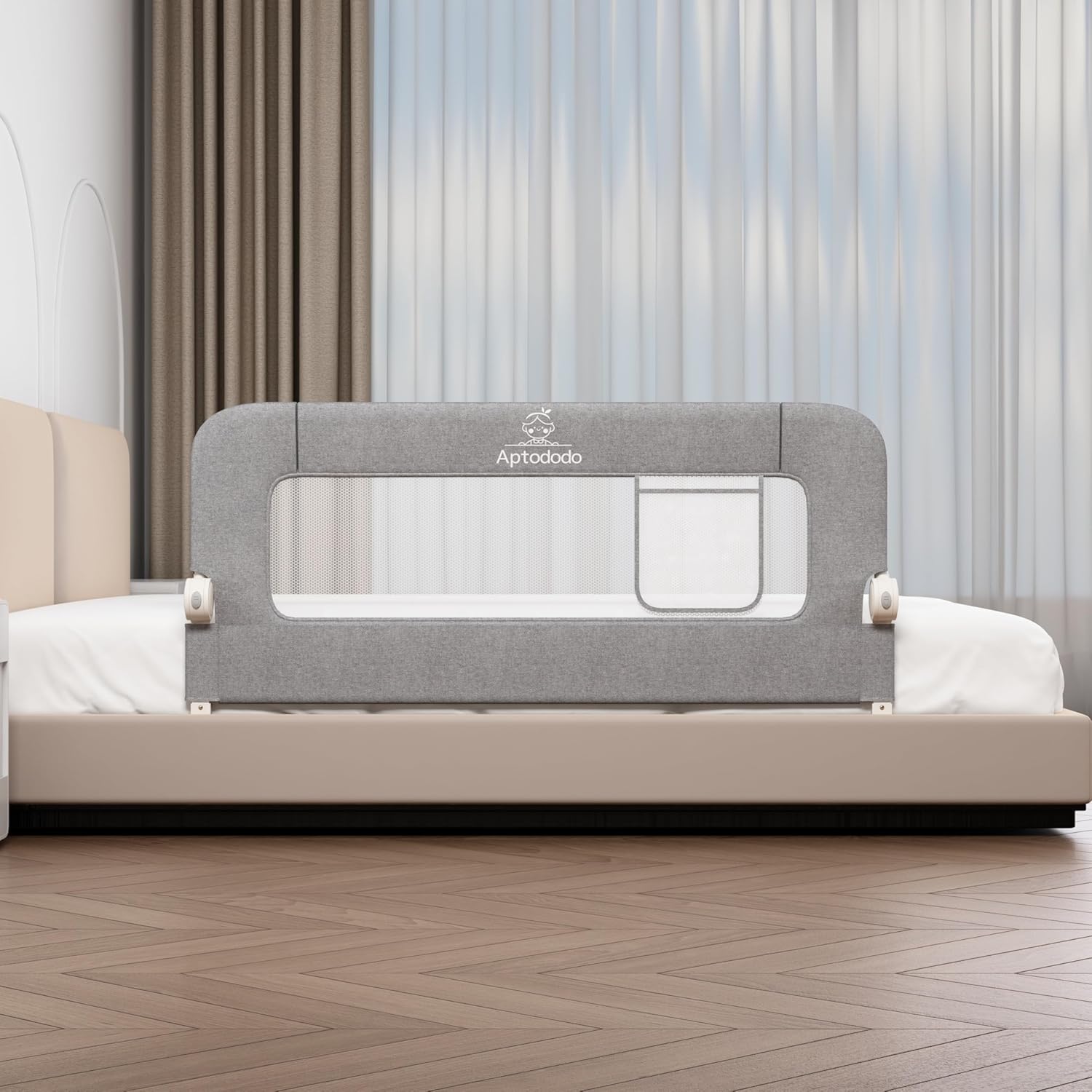 Upgraded Bed Rails for Toddlers with U-Shape Base,47" Toddler Bed Rails with More Stable and Secure,Suitable for Twin,Full,Queen Size Bed,High/Low Mattresses, Box/Platform Bed(Gray)