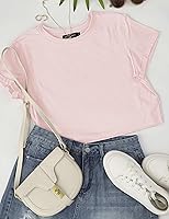 Vista 6 de MEROKEETY Camisetas cortas de verano de manga corta con cuello redondo para mujer