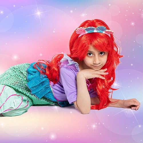 Miniatura 3 de Disfraz de sirena para niñas, disfraz de princesa pequeña de sirena para niños pequeños, disfraz de Halloween para juegos de rol