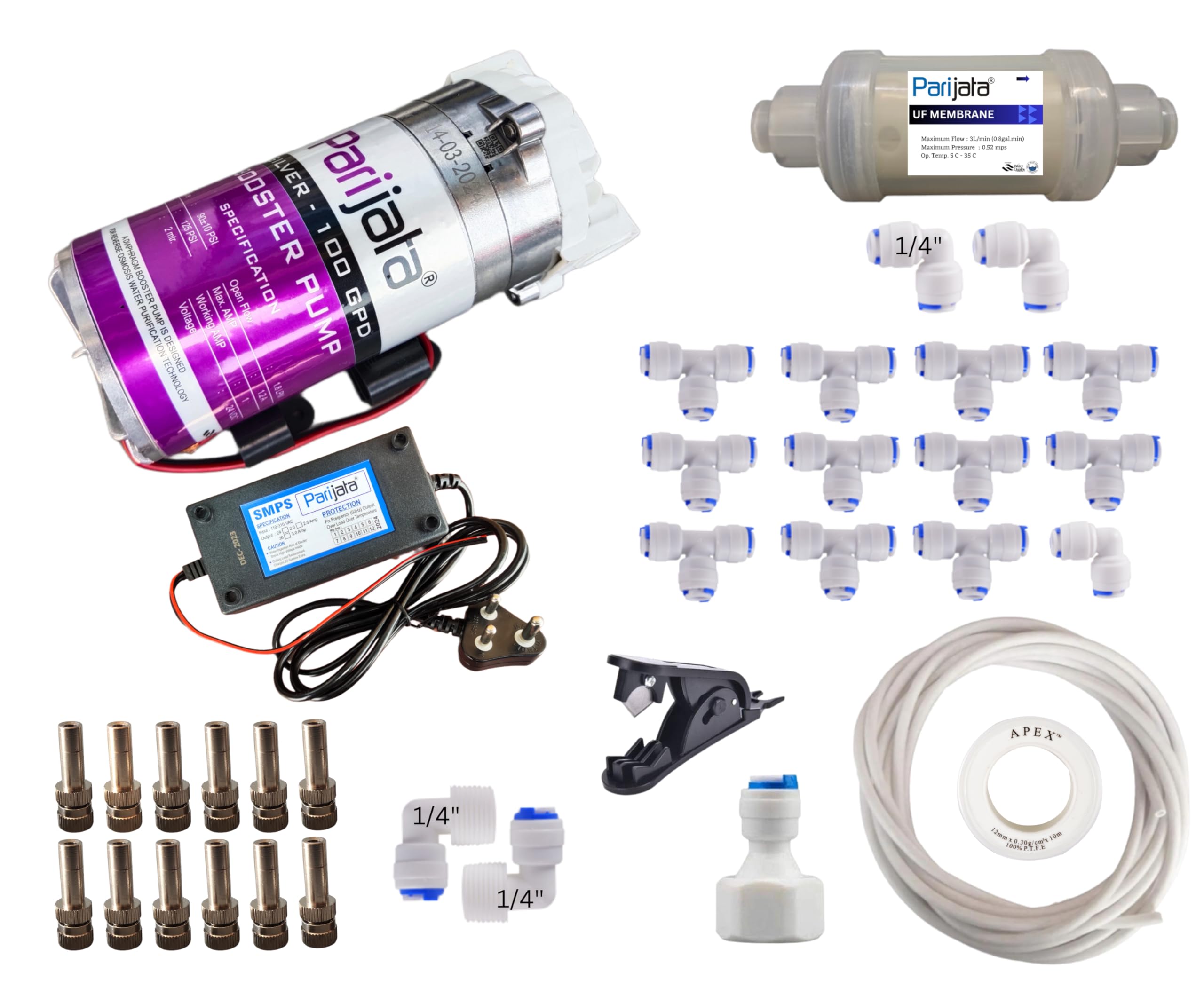 See full amazon price history chart for PARIJATA Misting System Kit with Nozzles, Pump, adaptor, Pipe 25mtr, Connectors etc. for Terrace/Balcony/Garden Cooling/Animal husbandry/Hydroponics/fish farming (Nozzle Distance 2mtr) PARIJATA Misting System Kit with Nozzles, Pump, adaptor, Pipe 25mtr, Connectors etc. for Terrace/Balcony/Garden Cooling/Animal husbandry/Hydroponics/fish farming (Nozzle Distance 2mtr) (B0D3FHR422) Amazon Price History, Amazon Price Tracker