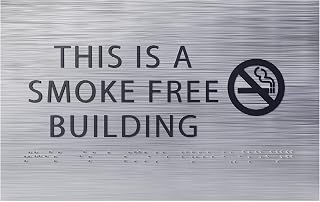 6" X4" Smoke Free Building Sign - ADA Compliant Tactile Graphics Grade 2 Braille Text | No Smoking Wall Mount Plastic Signs for Offices, Private Businesses, Schools & Restaurants