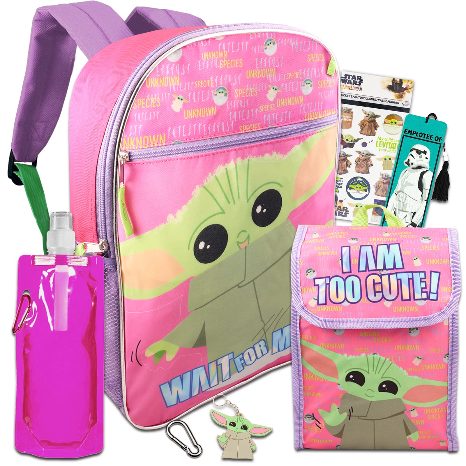 Buy Fast ForwardBaby Yoda Backpack with Lunch Box for Girls Set