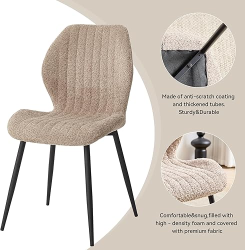 Miniatura 7 de Juego de mesa de comedor redonda para 4 personas con sillas, mesa de cocina y sillas, juego de mesa de comedor, silla moderna de mediados de siglo