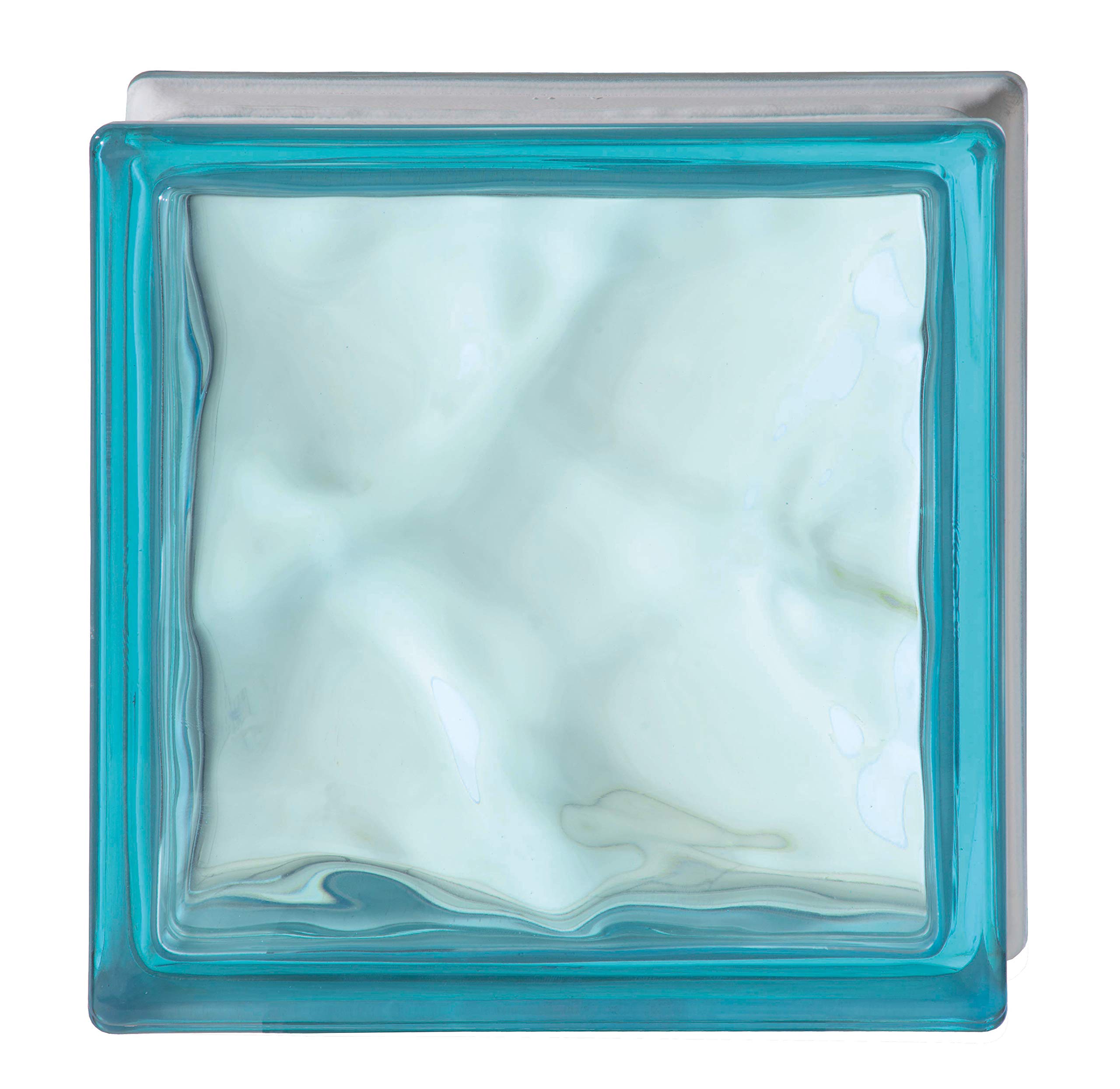 Vitrobrique bleu ondulé pur bleu clair 19x19x8-6 pièces