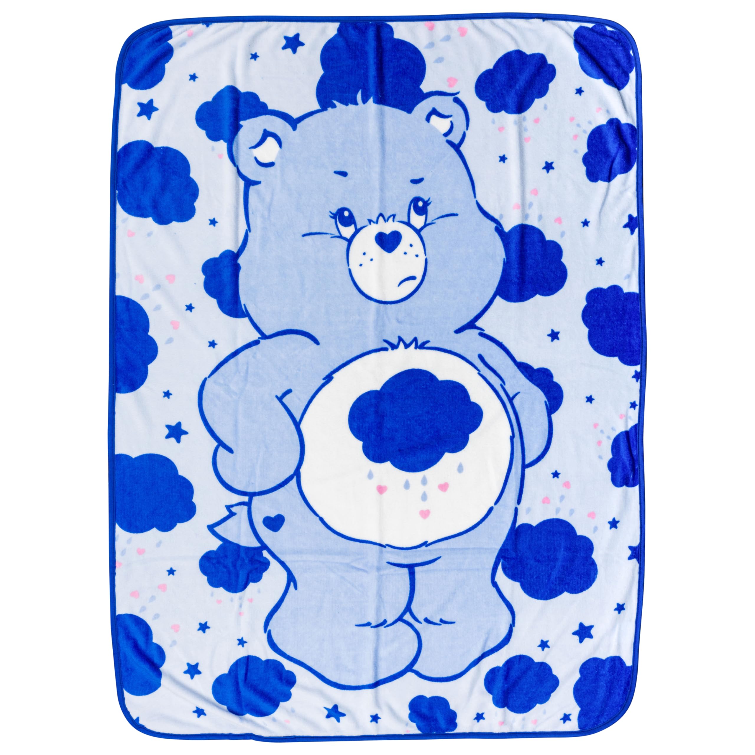 Silver Buffalo Care Bears Grumpy Bear 45" x 60" Fleece Throw, Soft and Cozy Blanket, 185 GSM