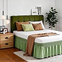 Vista 33 de Vocander Falda de cama negra tamaño Queen de 18 pulgadas, fácil de poner, elástico envolvente alrededor del volante para marco de cama y colchón