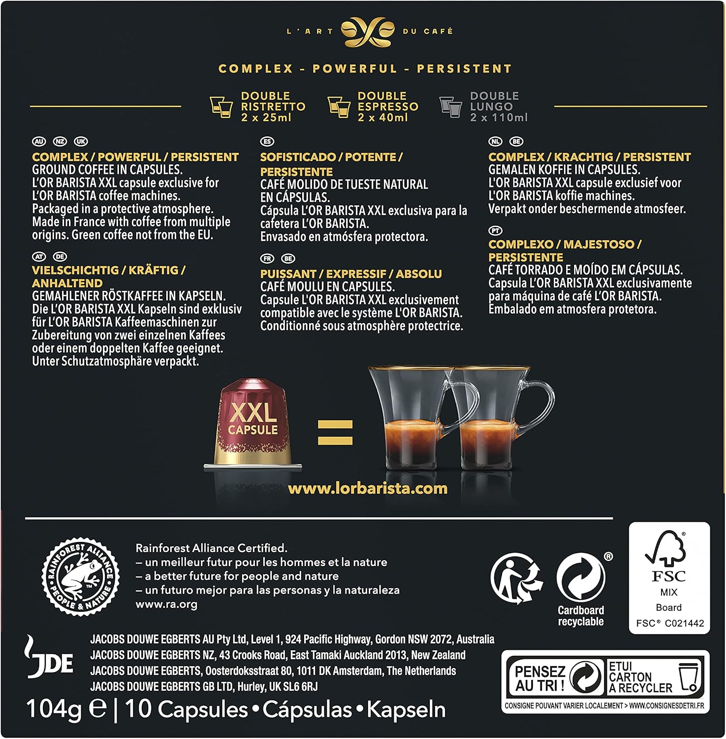 L'OR BARISTA,Cápsulas Doble Barista Selection Intensidad 13 - Exclusivas  para cafeteras L'OR BARISTA, Pack de 5 x 10 [Total 50 cápsulas] :  Amazon.es: Alimentación y bebidas
