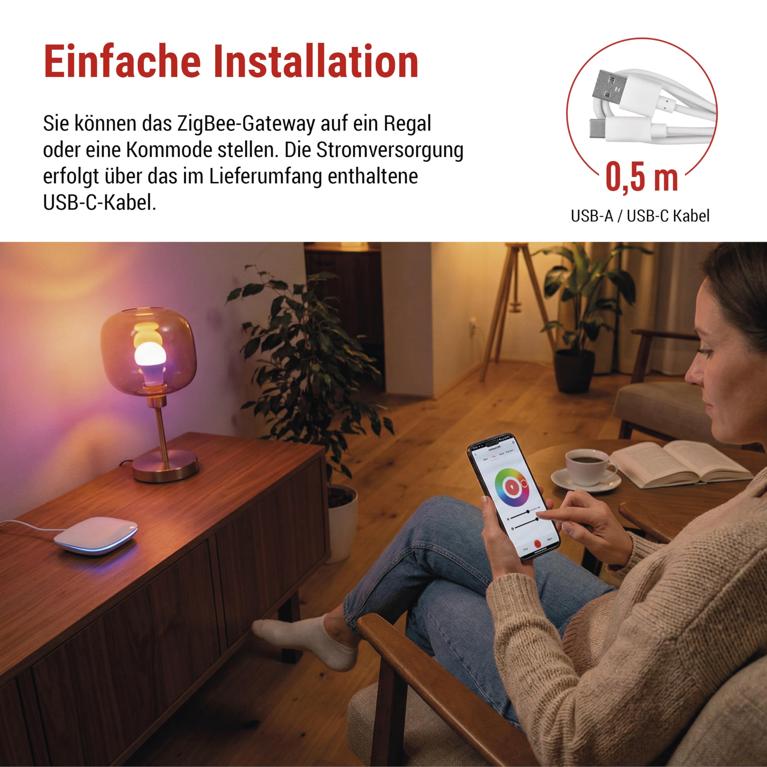 EMOS GoSmart - ZigBee Gateway IP-2000Z per un massimo di 128 dispositivi intelligenti ZigBee - Smart Home Hub compatibile con Tuya, Smart Life, Lidl, supporta Bluetooth, WiFi 2,4 GHz - Bianco