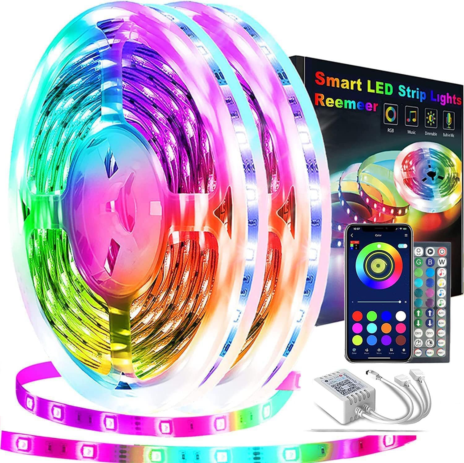 REEMEER Led Lights 130ft(2 Rolls of 65ft) Smart APP Control