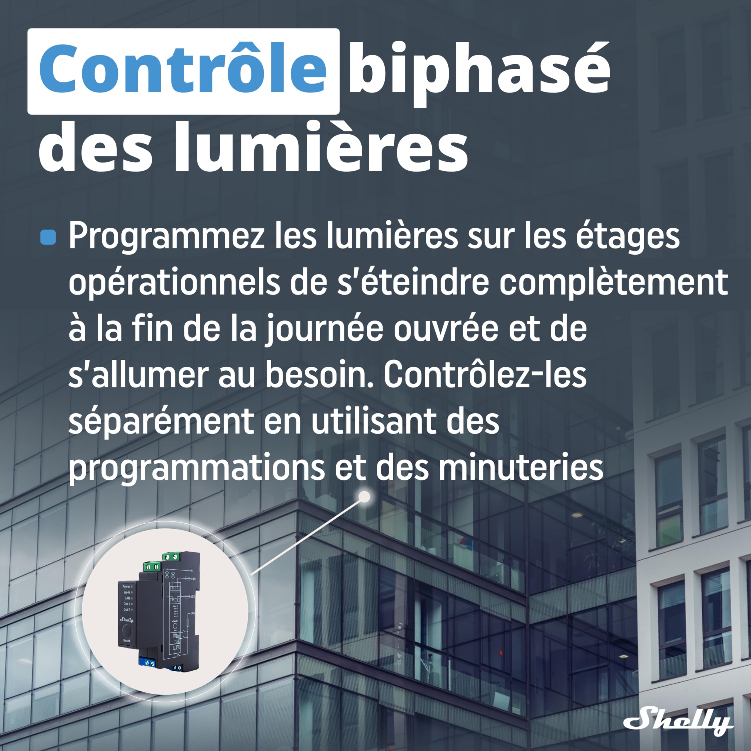 Shelly Pro 2 - Interrupteur connecté sur rail DIN, Commutateur W-Fi, LAN Biphasé - 25 A, Contacts secs, Contrôle à distance Éclairage, app iOS, Android, Compatible avec Alexa, Google Home, SmartThings