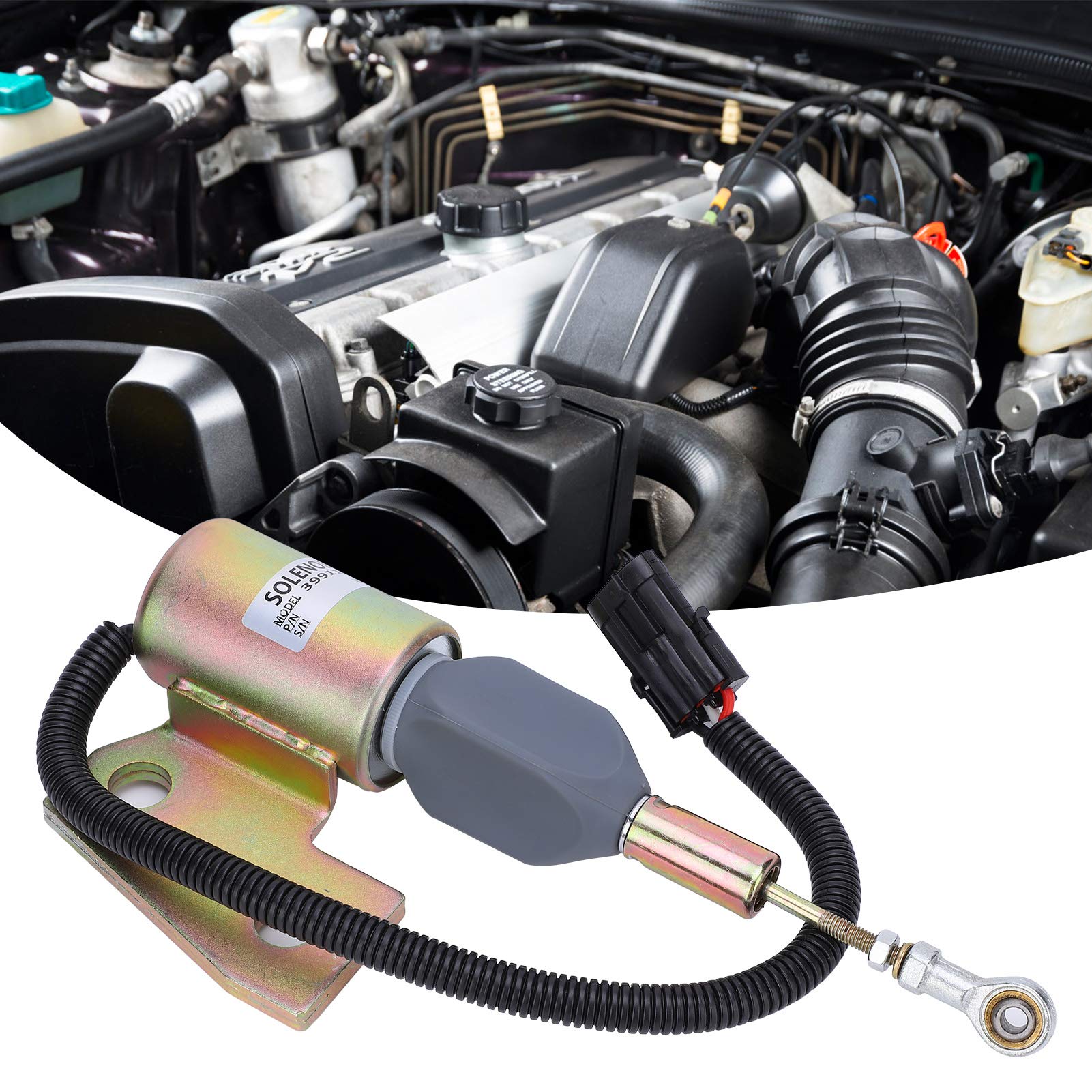 Cocoarm Zawór Elektromagnetyczny Wyłączający 12V żelazna Obudowa Zawór Elektromagnetyczny 3991167 dla 4BT R130 R170 Wymiana Oleju Silnikowego Odcięcie Płomienia