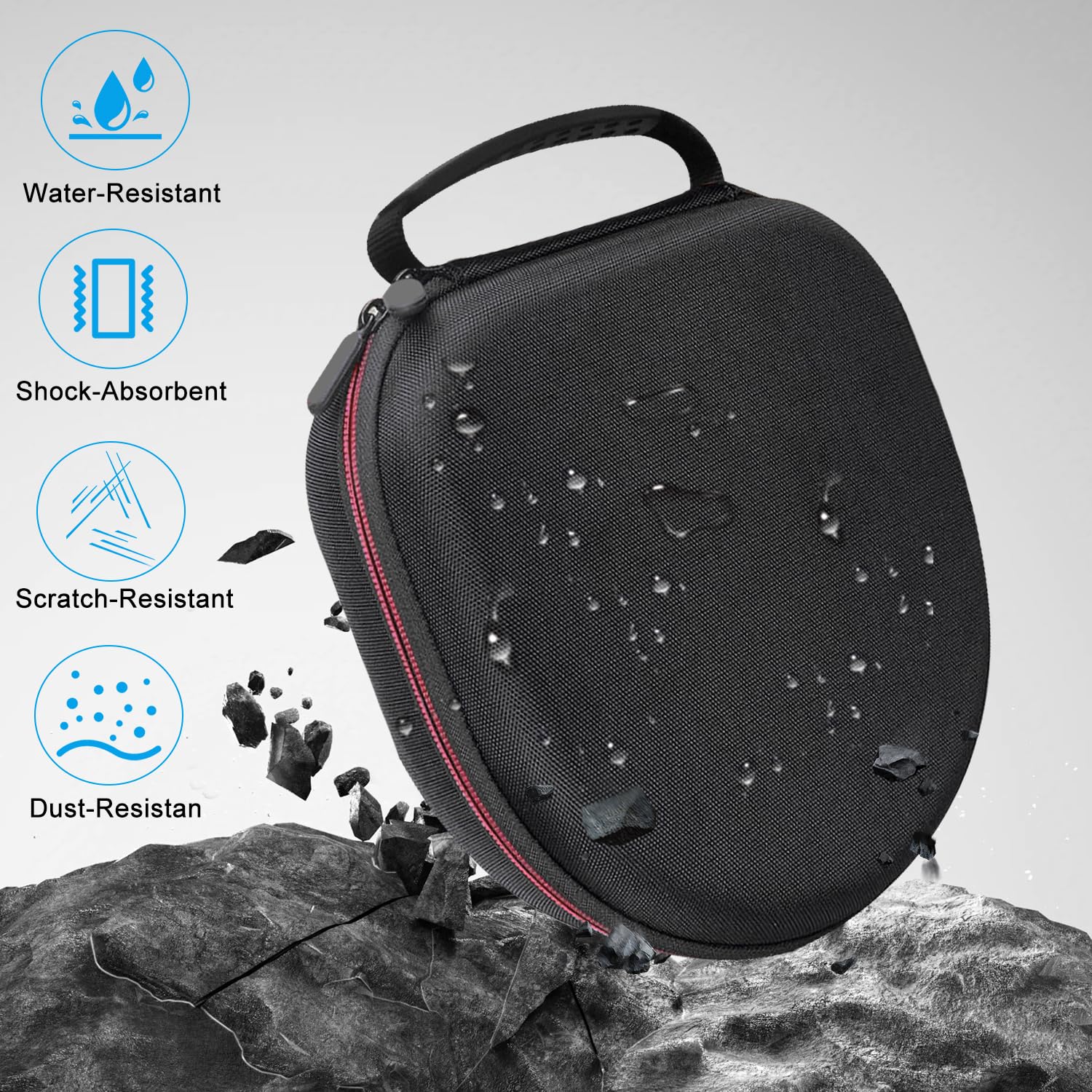 Funda rígida protectora para auriculares Sony WH-CH720N/WH-CH700N/WH-CH710N, bolsa de almacenamiento de viaje duradera (solo funda) (negro)