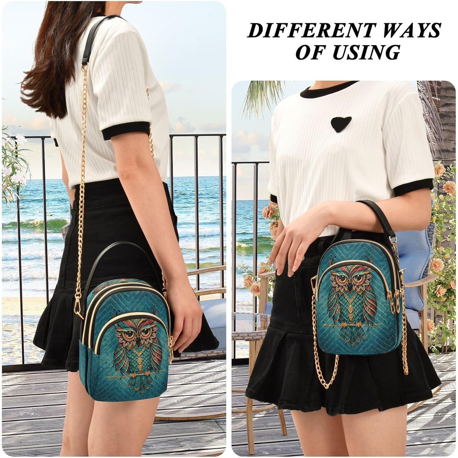 Crossbody Bags Crossbody Purse Chest Bag Indian Cute Owl for Women Trendy
