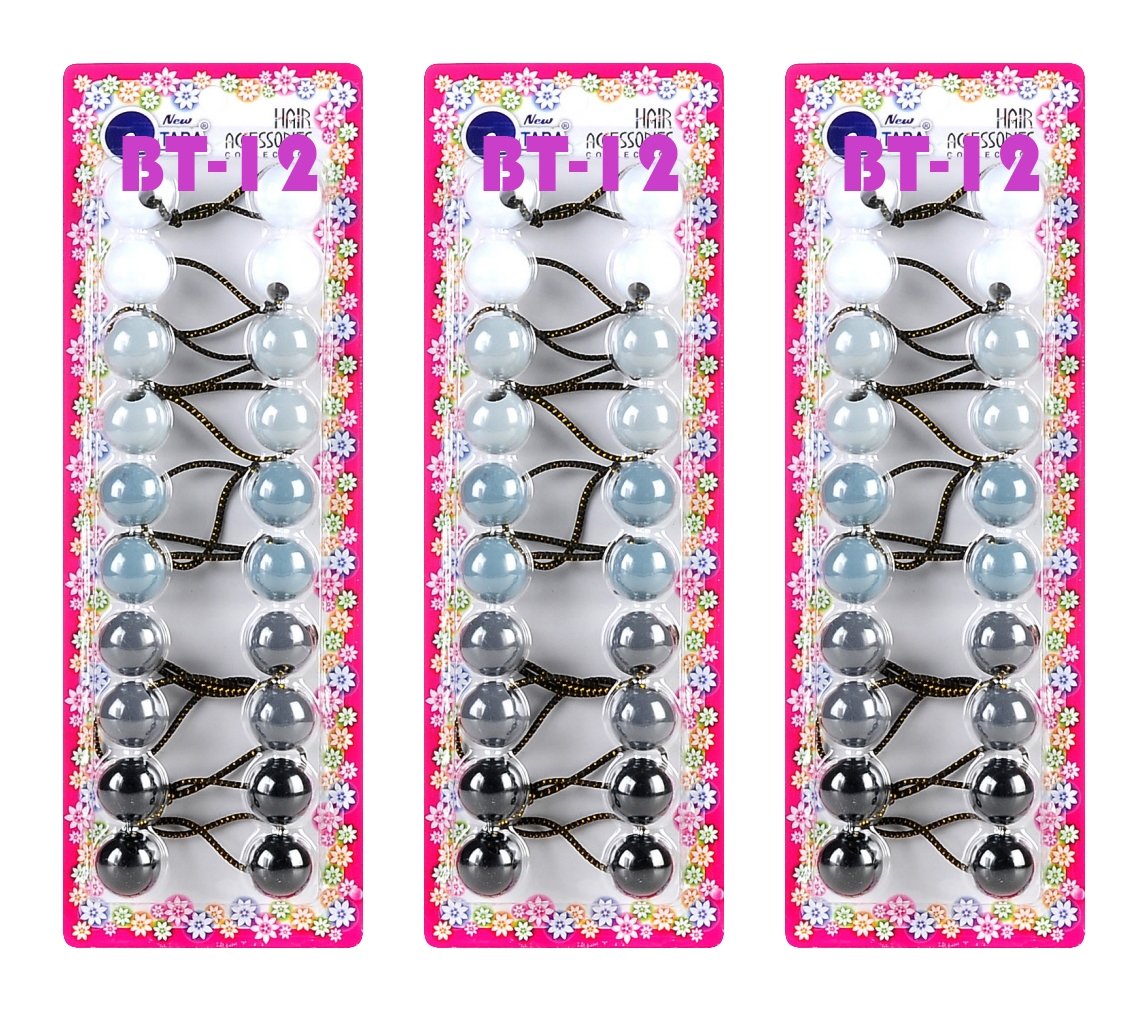 Cripsy Collection Girls Twinbead Multi Cute Design Ponytail Elastics Pack of 3 Selection (BT12)