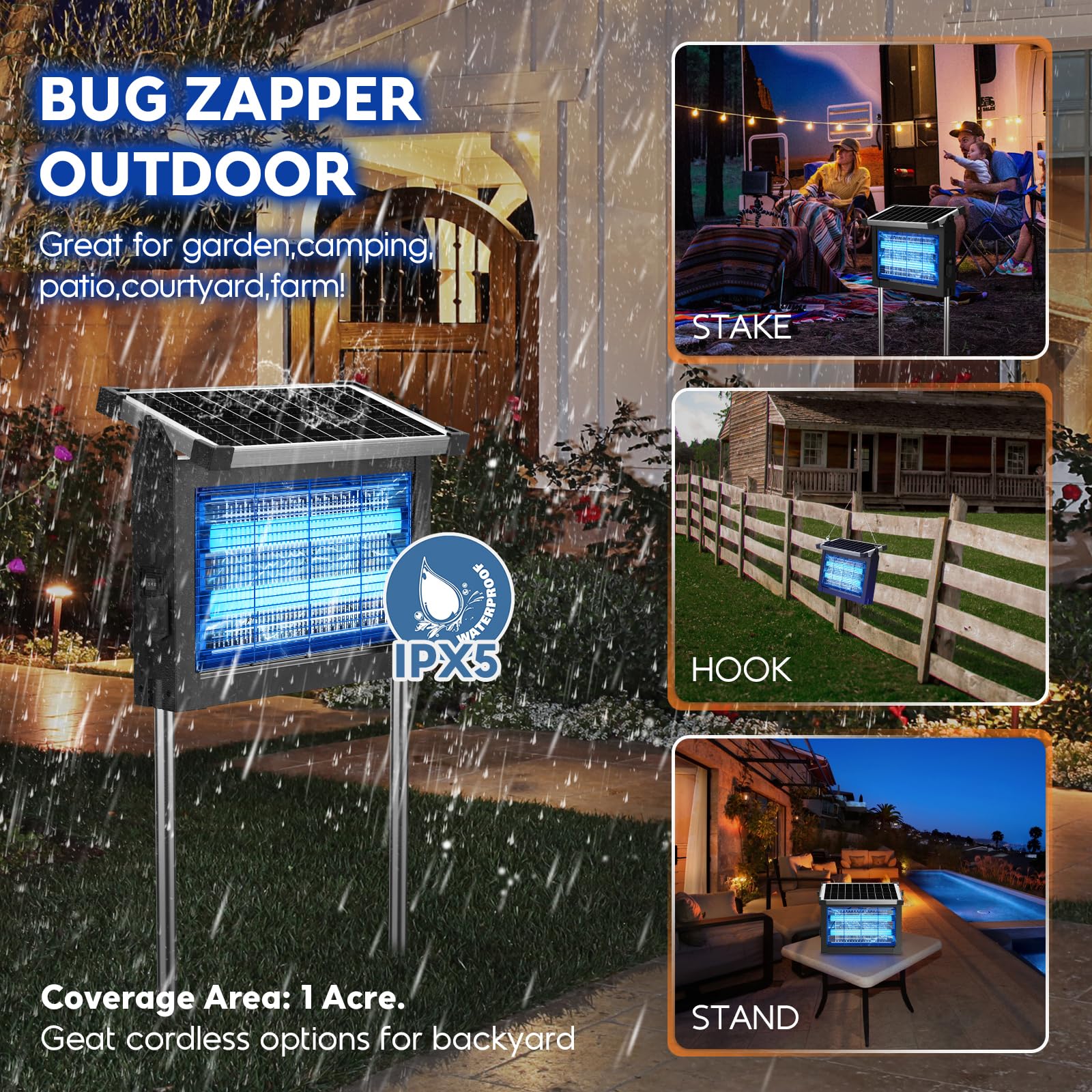 Solar Bug Zapper - Mosquito & Fly Trap -5 Solar Bug Zapper - Mosquito & Fly Trap -5