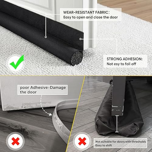 Miniatura 5 de Tope de Corriente de Puerta HomeProtect de 76 cm, Cinta de Clima con Adhesivo Fuerte para Protección Esencial del Hogar en Dormitorio para Espacios