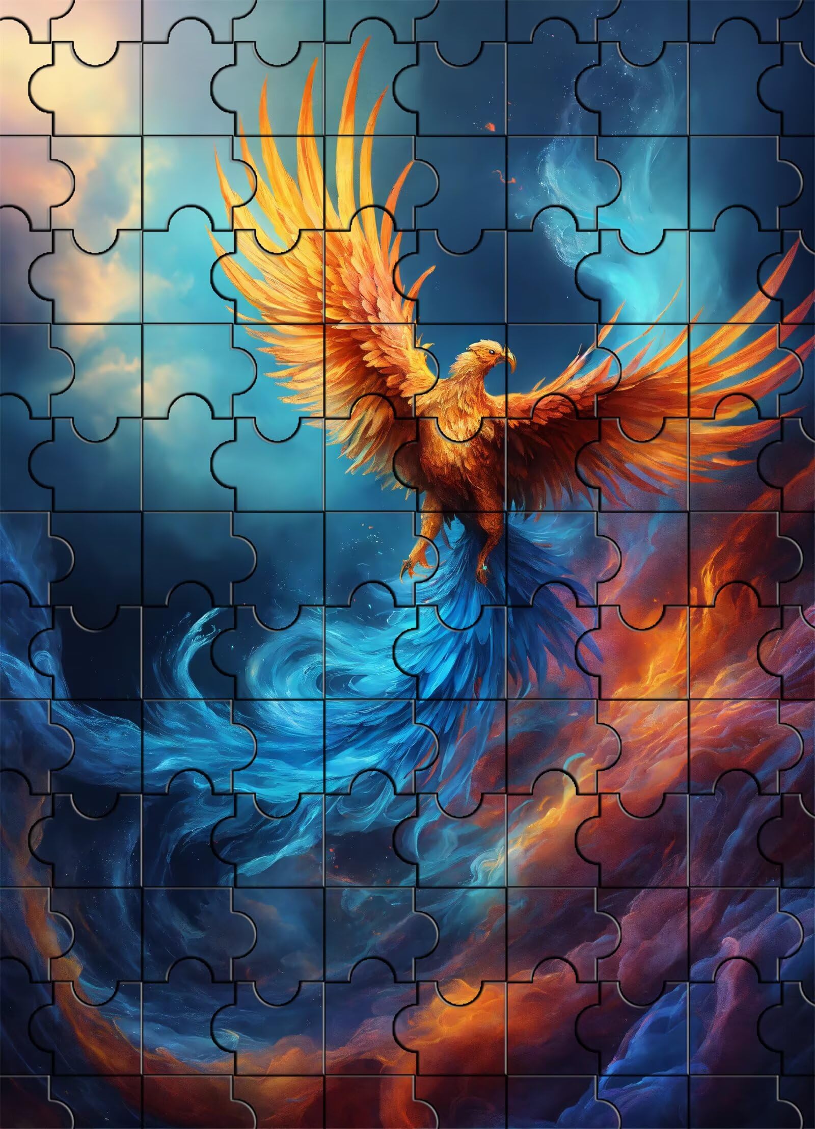 2000 Teile Puzzle Für Erwachsene,Fantasy Phoenix DIY-Puzzle,Kreative Unterhaltung, Spaß, Klassisches Puzzles Familienspiele