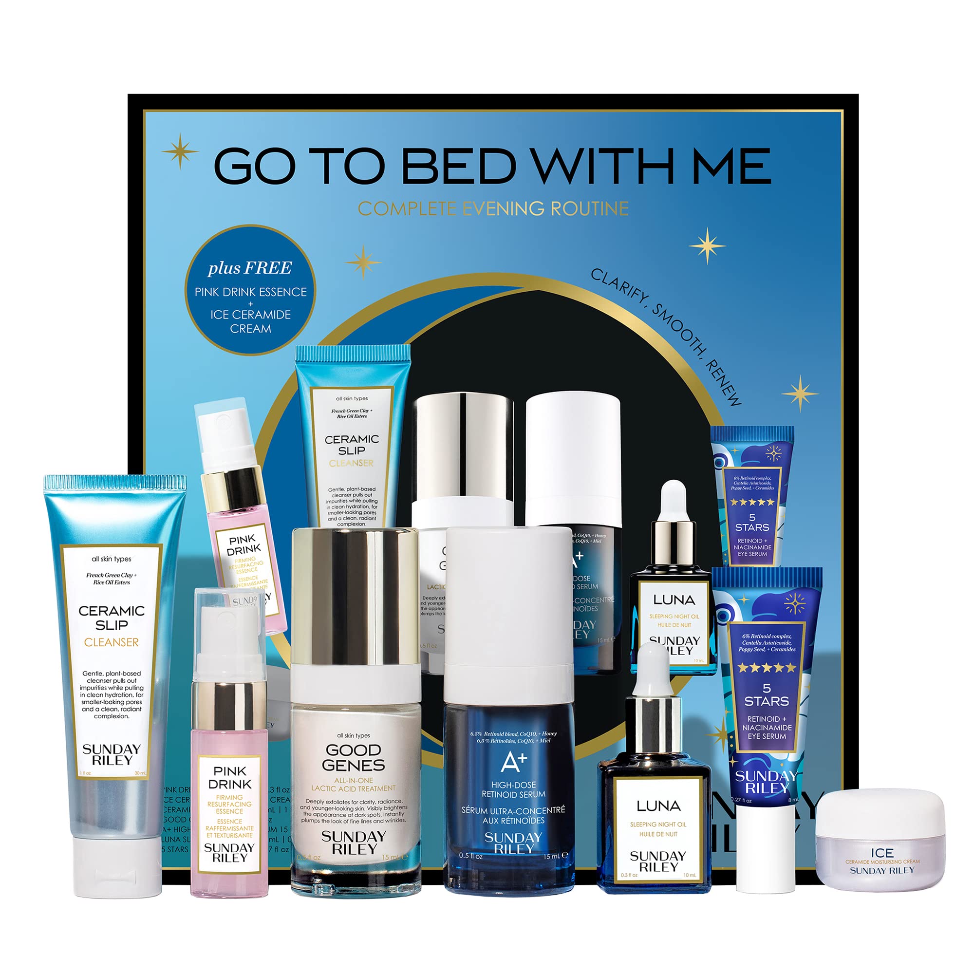 Sunday RileyGo To Bed With Me Complete Anti Aging Evening Skincare Set, 1 ct.