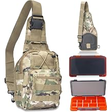 Waterproof Fishing Backpack with 2 Tackle Boxes, 2-Way Carry Design & Durable Material,Black, Khaki, Camo Camouflage with Two Tackle Boxes
