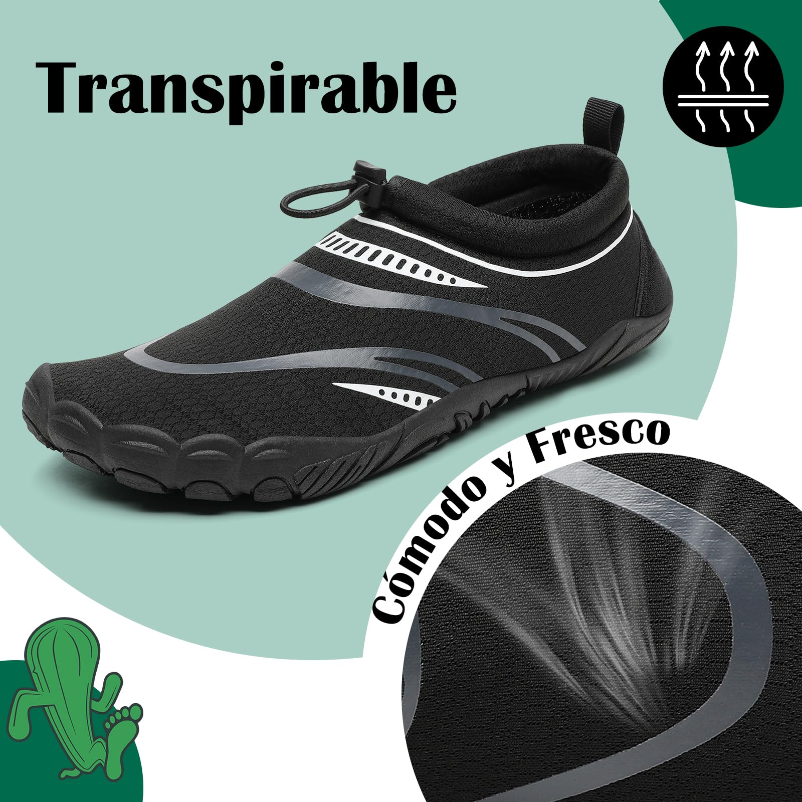 Mishansha Zapatos de Agua Hombre Mujer Zapatillas Playa Secado Rápido Calzado Surf Acuàticos Deporte 36-46 EU