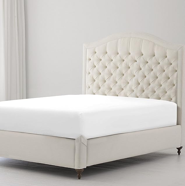 Linens World Percale Cotton Rich 12in/30cm Deep Fitted Bed Sheets 180 Thread Count Non Iron (White, King)