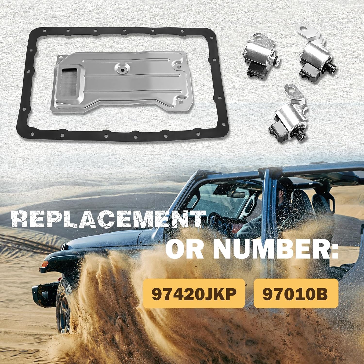 Transmission Shift solenoid Kit Fit for Jeep A340 AW4 Cherokee 1987-2001 / Comanchee 1990-1993# 97420JKP, 97010B