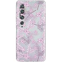 PrintiFy Xiaomi Mi Note 10 Kamera Korumal  Kapak Floral Pudra Tasar ml   effaf K l f