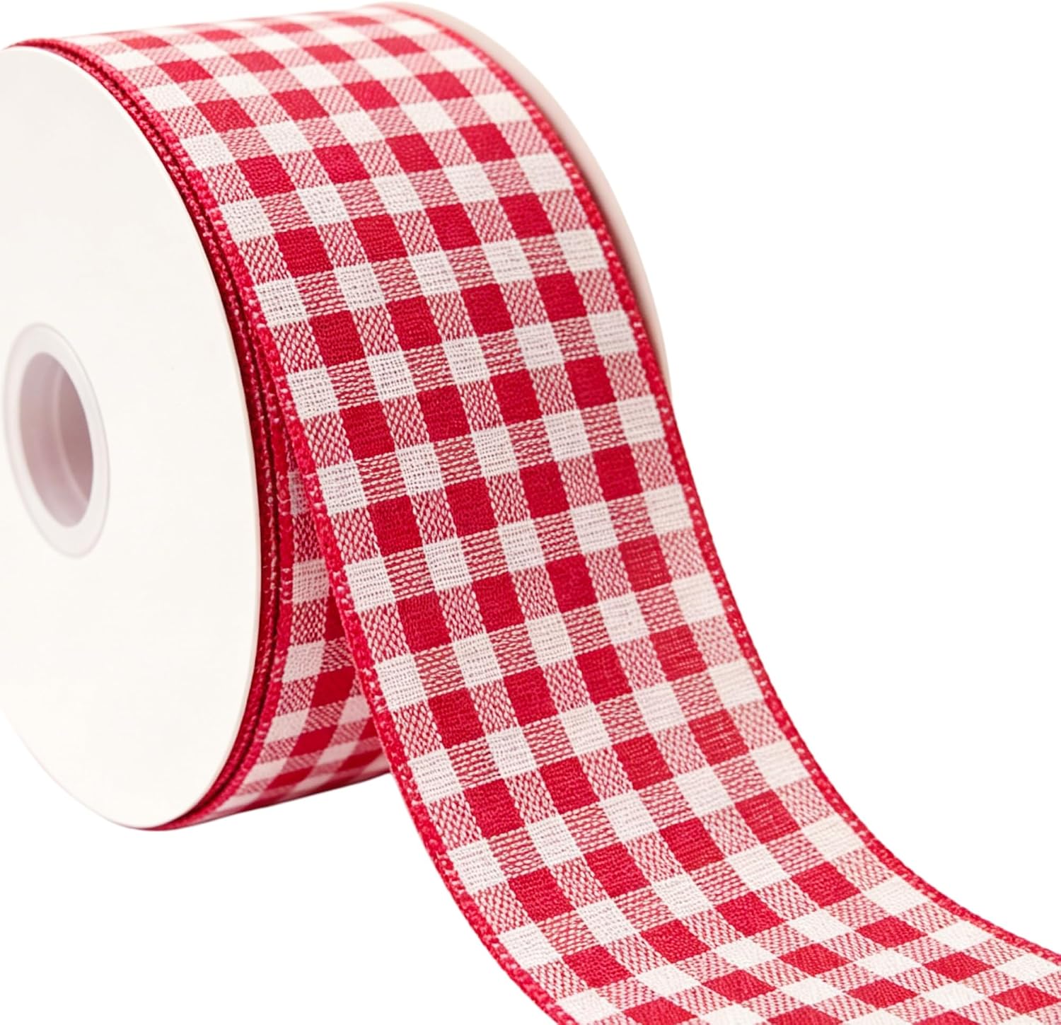 Songye 4" Red White Buffalo Plaid Wired Burlap Ribbon Farmhouse Tartan Check Ribbons for Wreaths, Gift Wrapping, Christmas & Crafts