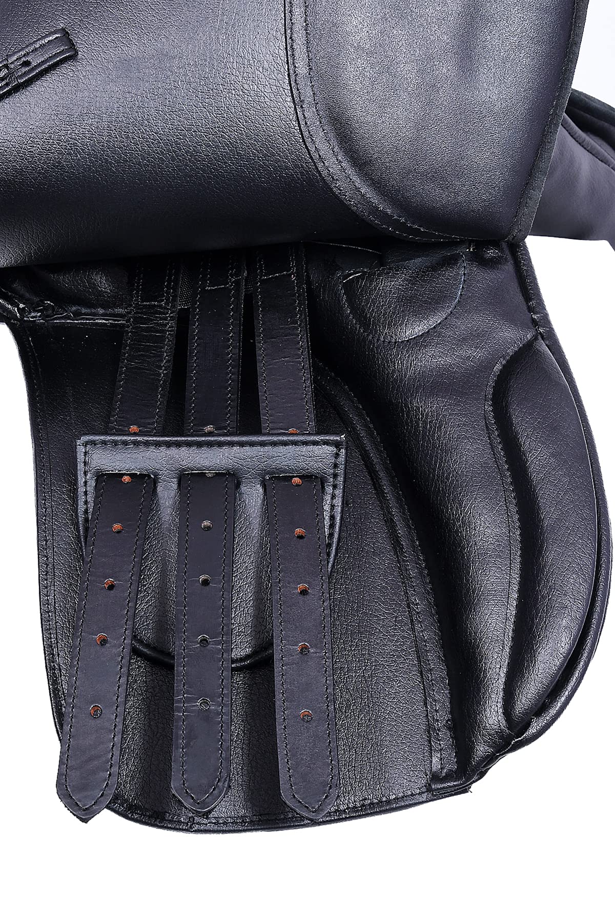Ases Equine - Sillín para Caballos sintético, 16 Pulgadas, Color Negro y marrón, Negro, 16