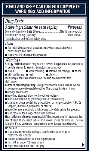 Miniatura 20 de Advil PM Pain Reliever and Nighttime Sleep Aid, Ibuprofen for Pain Relief and Diphenhydramine Citrate for a Sleep Aid - 120 Coated Caplets and Pain