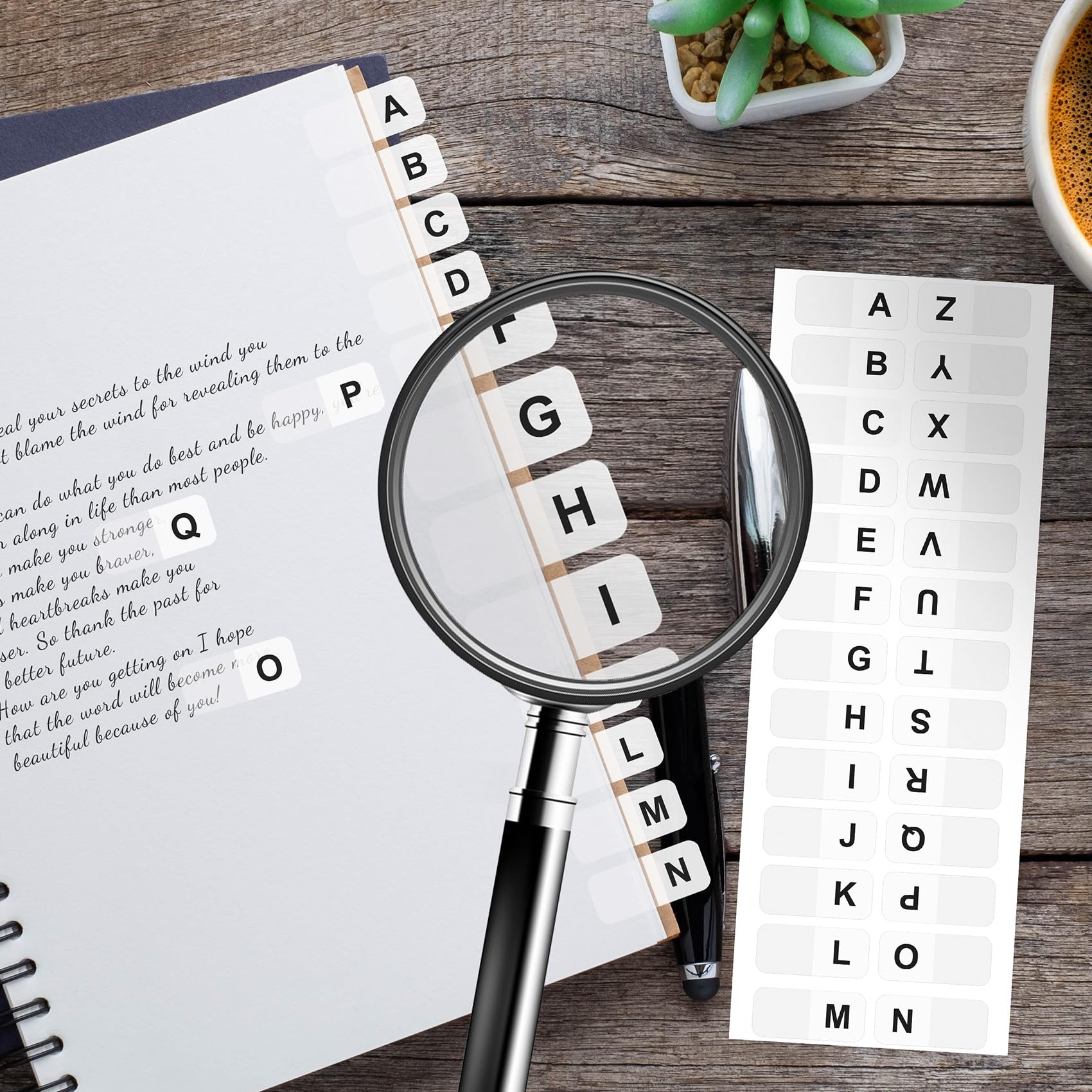 Snapklik.com : 364PCS White Alphabet Tabs, A To Z 26 Letters Alphabet ...
