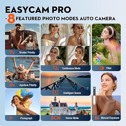 Miniatura 5 de Cámaras digitales ópticas de 72MP y 12X para fotografía, cámara de video 4K, pantalla abatible de 720°, cámara de vlogging para YouTube con flash,