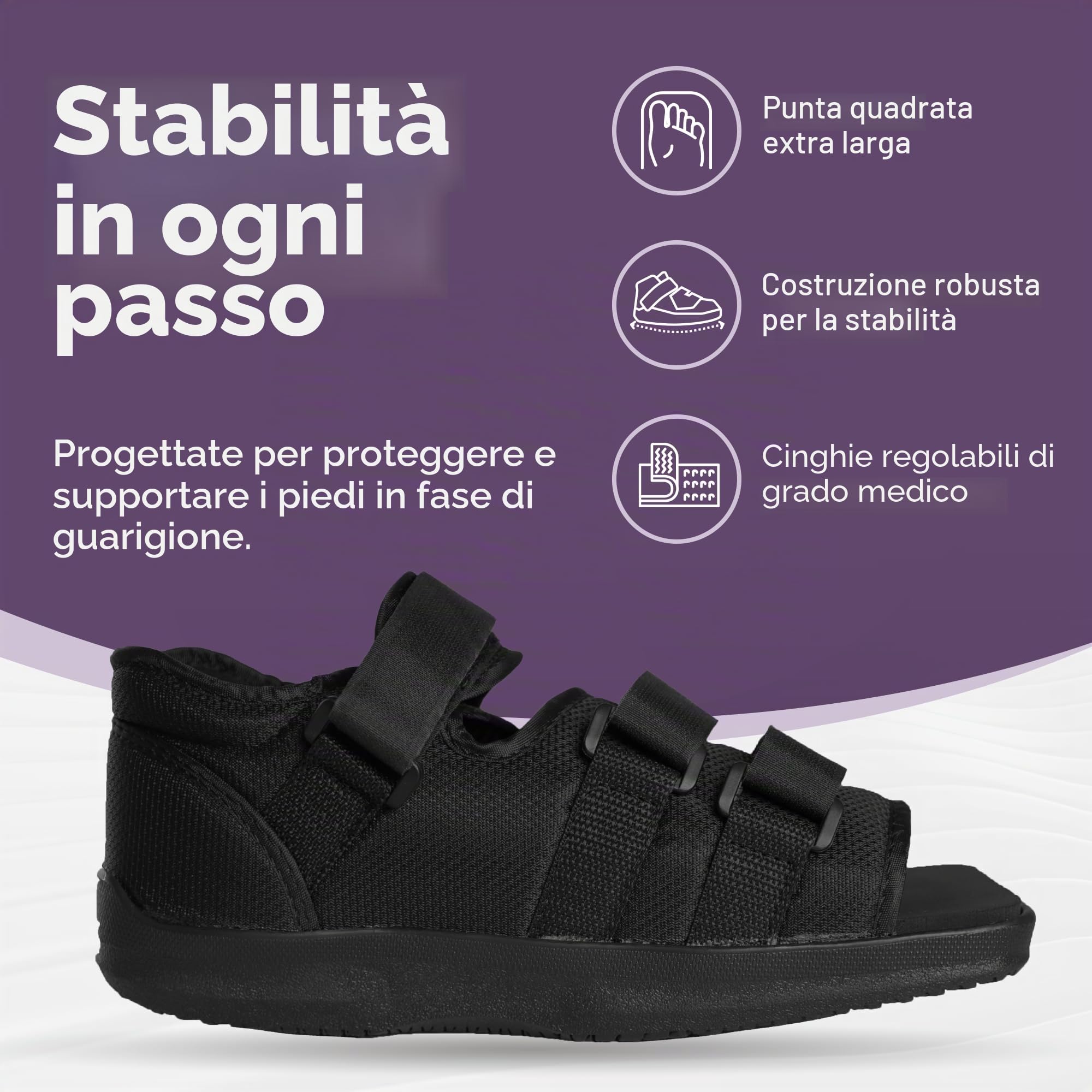 BraceAbility Scarpa post-operatoria per piede rotto o punta | Scarpone per scarpe da passeggio medico/chirurgico (grande - maschio)