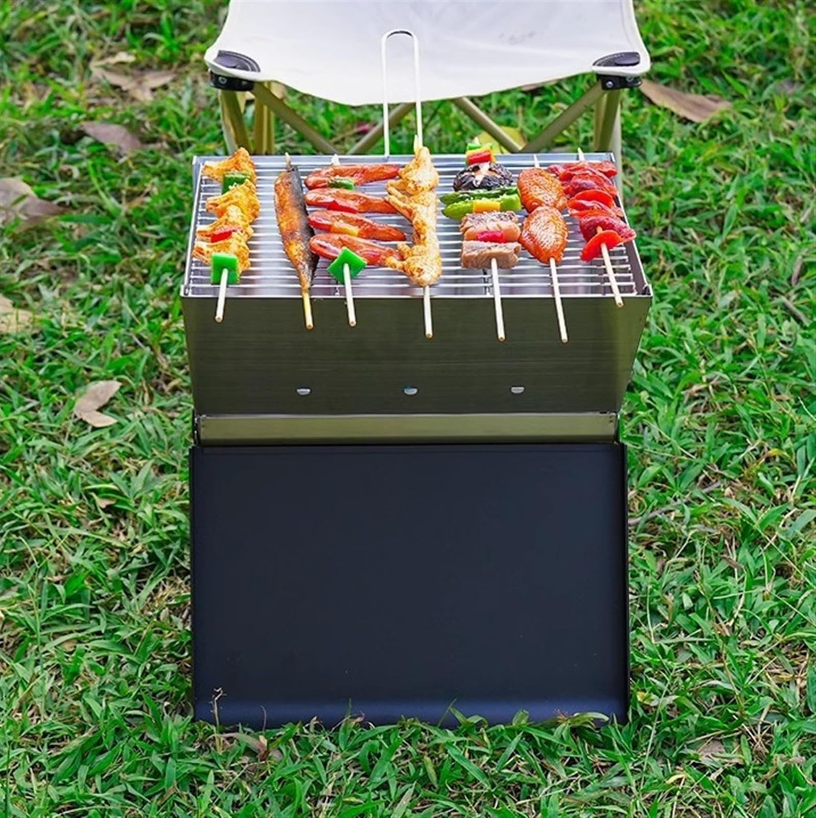 Grill Kempingowy Przenośny Grill Na Zewnątrz Ze Stali Nierdzewnej Składane Grille Węglowe Na Kemping Imprezy Grillowe