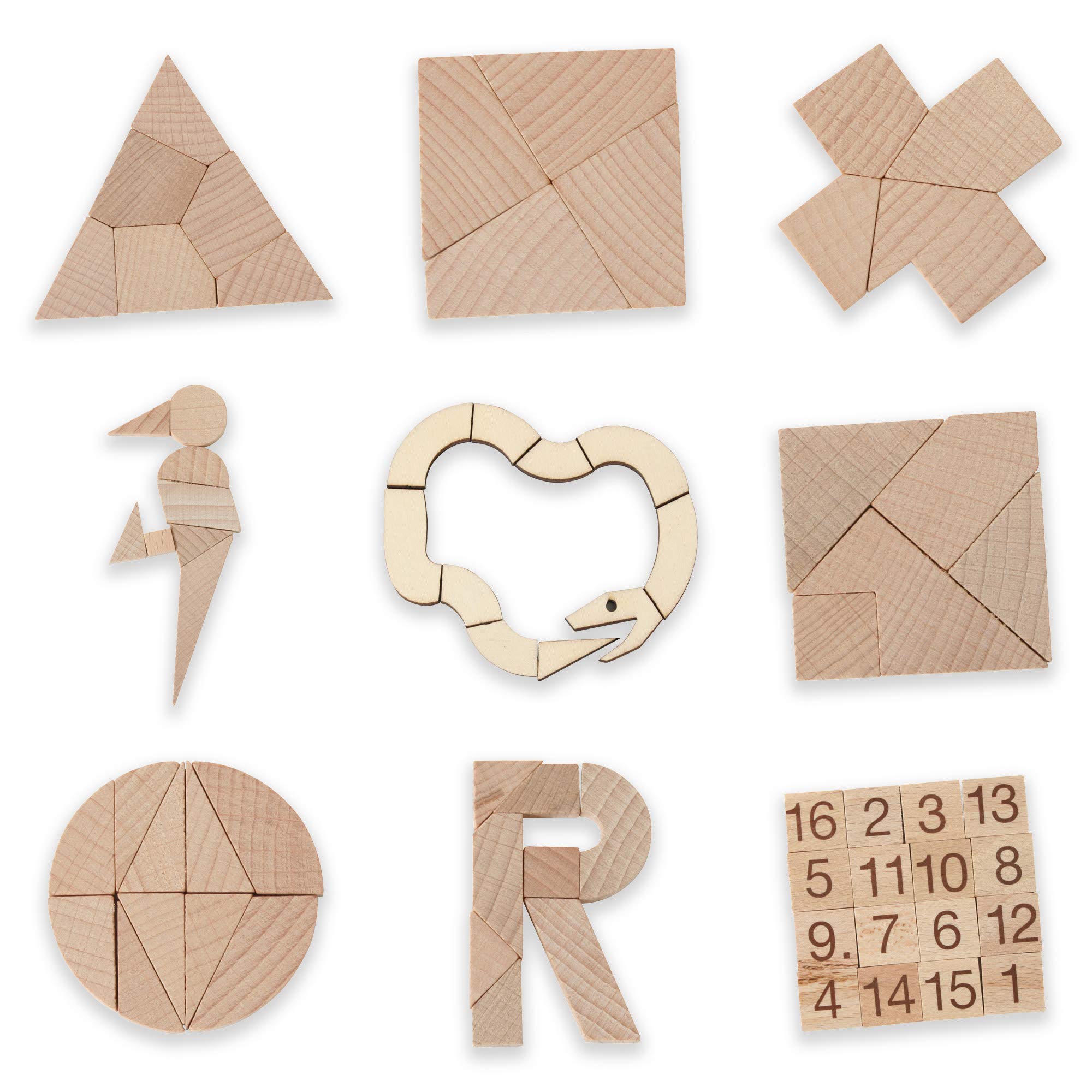 Bartl 500268 Knobelspiele aus Holz Puzzle Set E (9 Puzzles) Geschicklichkeitsspiele für Erwachsene und Kinder
