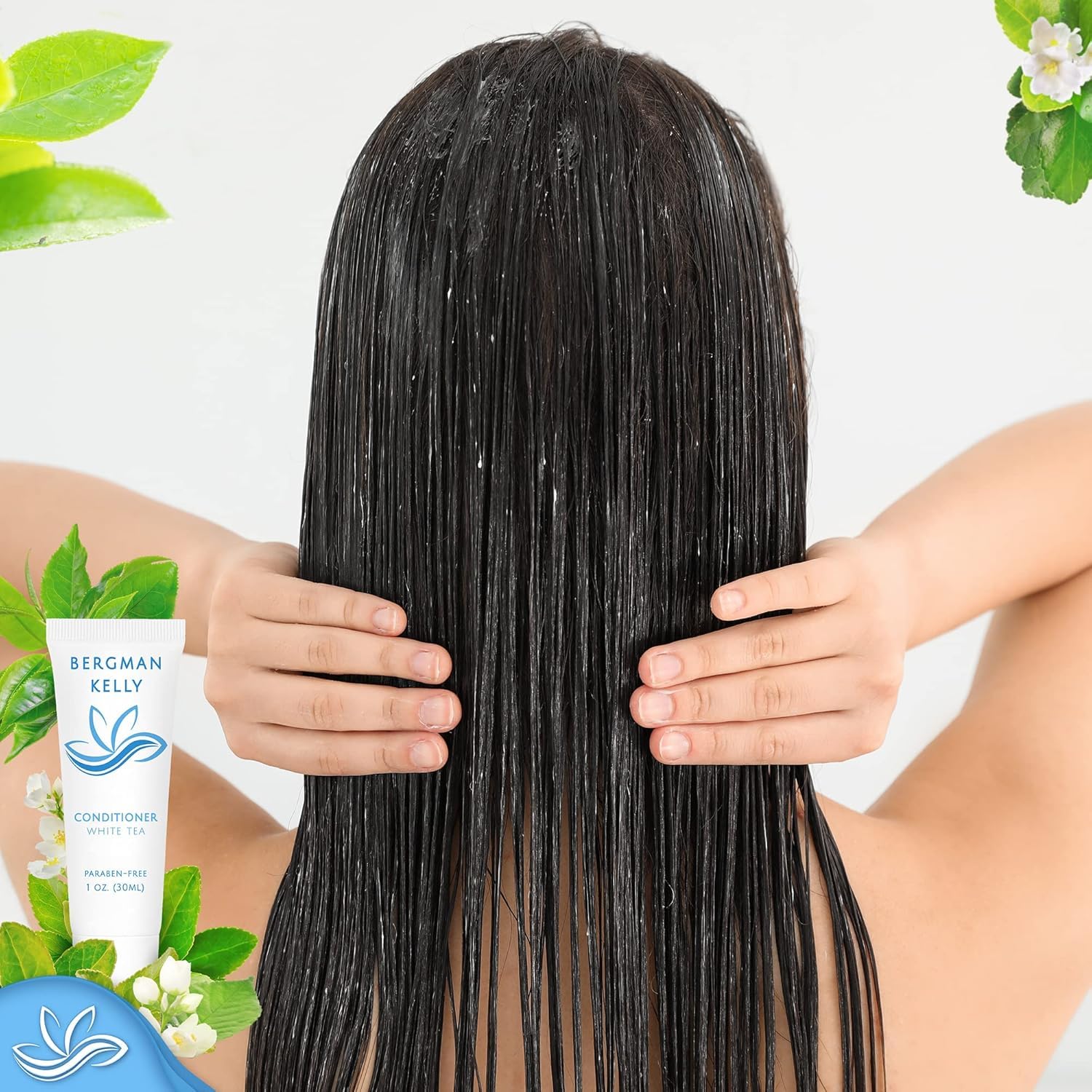 Bergman Kelly - Travel Shampoo and Conditioner Set - 1 fl oz, 18000 Pieces, White Tea - Delight Your Guests with Revitalizing and Refreshing Hotel Toiletries and Guest Hospitality in Bulk