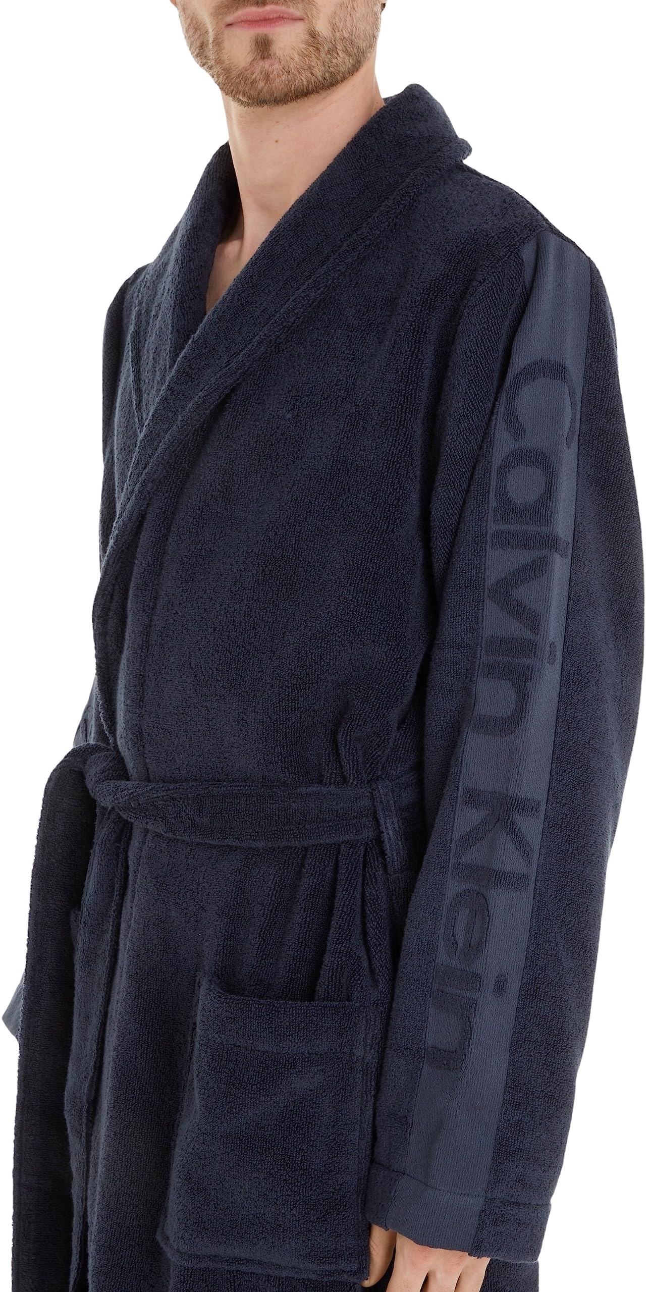 Calvin Klein Robe Szlafrok Mężczyźni, Niebieski (Blue Shadow 8sb), S-M