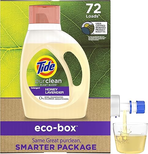 Tide Purclean Detergente líquido para ropa, sin perfume, paquete de 2, 46 onzas cada una, 2 unidades