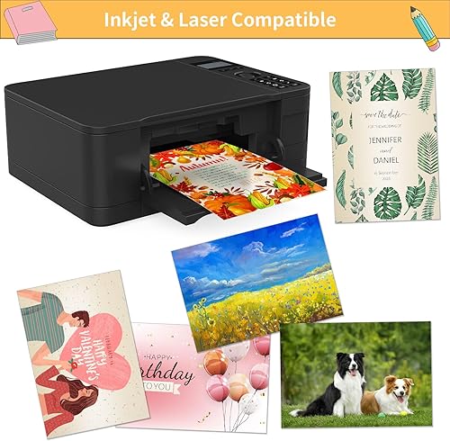 Miniatura 5 de 36 hojas de cartulina brillante crema, papel de cartulina metálica de 8.5 x 11 pulgadas, cubierta de 92 libras, papel marfil perlado de doble cara