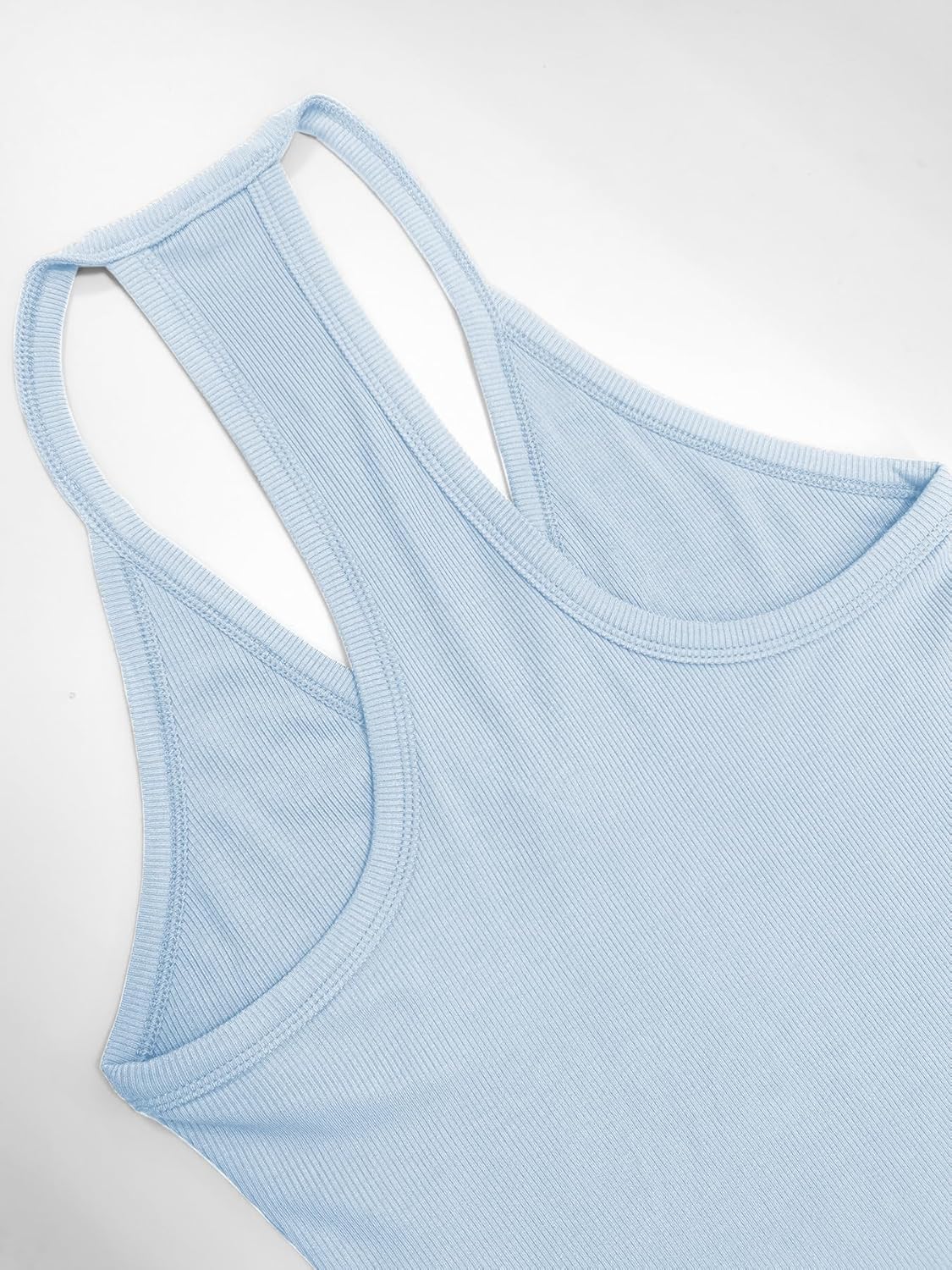 iGENJUN Workout Tops for Women Racerback Basic Tank Summer 2025 Camisole V Neck Slim Fit Ribbed Sleeveless - Image 4