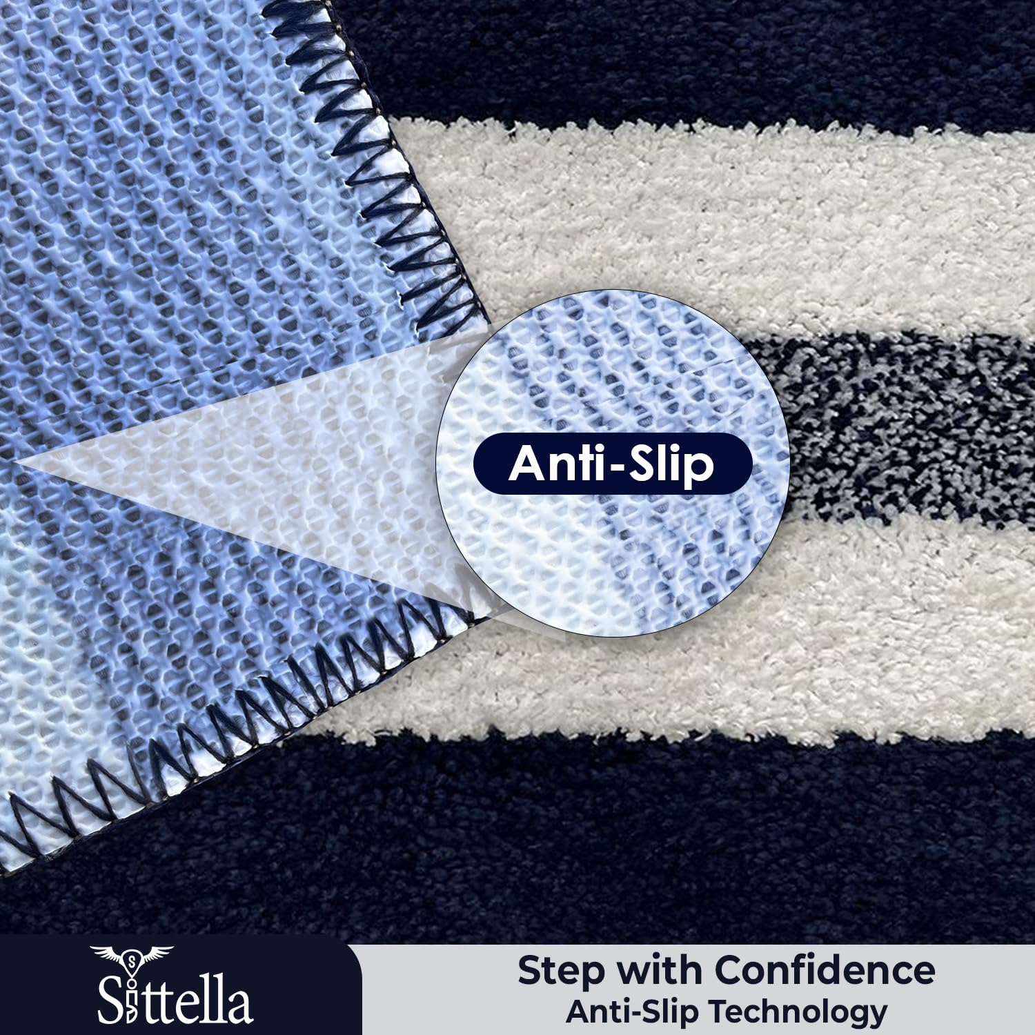 SITTELLA 3 Bath Mats - Soft, Absorbent & Non-Slip -6 SITTELLA 3 Bath Mats - Soft, Absorbent & Non-Slip -6