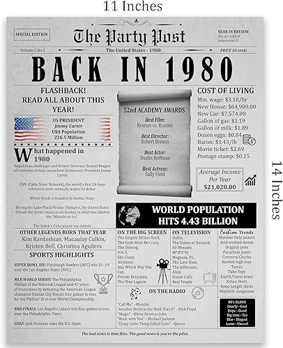 Miniatura 4 de Póster de decoración de fiesta de cumpleaños número 45, tarjeta de aniversario de hace 45 años para mujeres y hombres. Suministros de decoración del