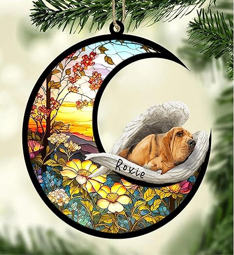 Miniatura 192 de Chow Chow Dog Memorial Suncatcher, adorno de Navidad Chow Chow con nombre, atrapador de pérdida de mascotas, regalos para los amantes de los perros