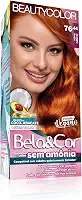 Coloração Bela&Cor Sem Amônia - 76.44 Ruivo Natural