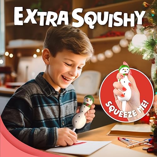 Miniatura 4 de BUNMO Regalos navideños para niños  3 bolígrafos de Navidad esponjosos  Bonitos rellenos de calcetines navideños o rellenos de calcetines para niñas