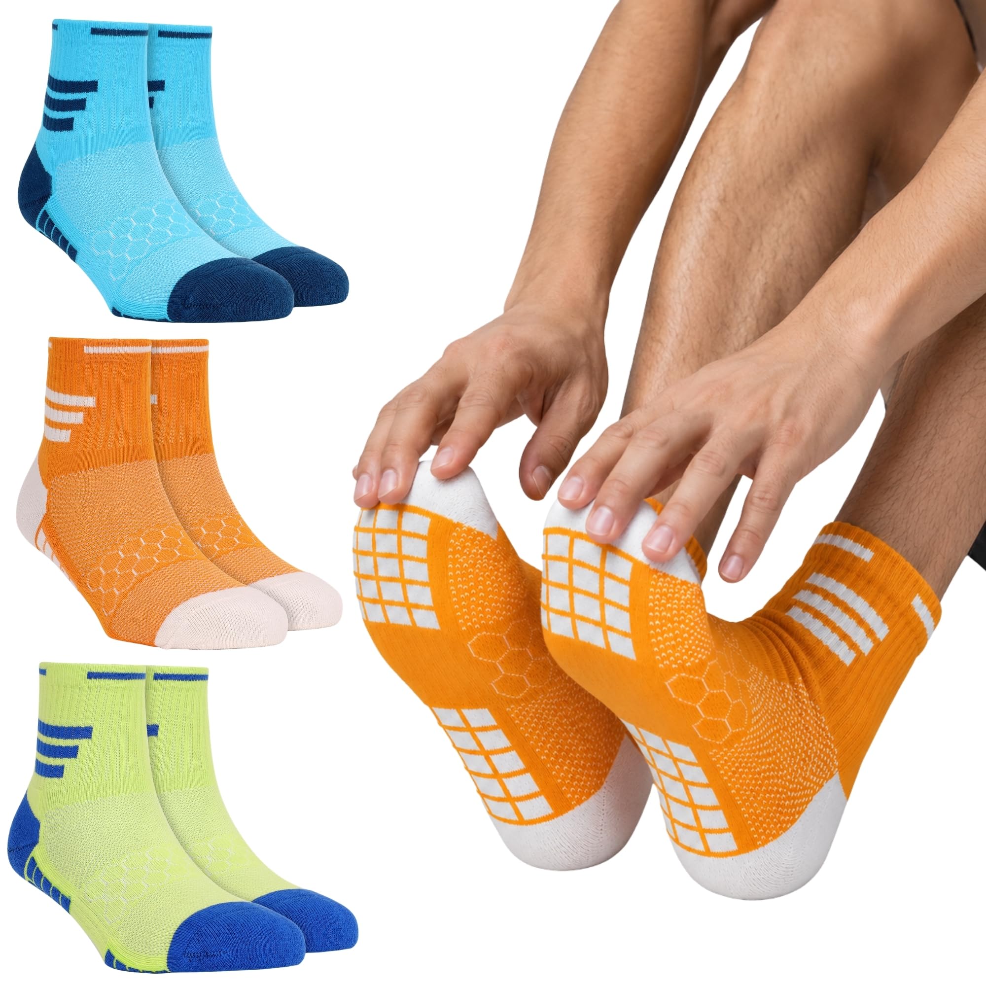 Mojaa Luxe ACUPULSE EDITION (Luxury Pure-Combed Cotton) (Pack of 3) Ankle Socks for Men & Women | Breathable Air Mesh | Anti-Odour, Anti-Bacterial | Arch Support | Casual & Sports Socks-image-11