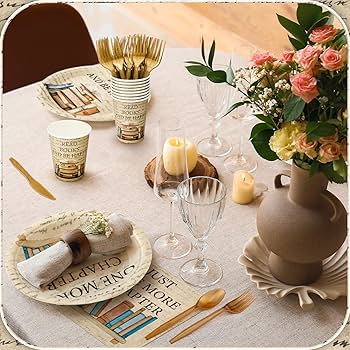 Amazon.com: Zhehao 168 Pcs Vintage Book Theme Party