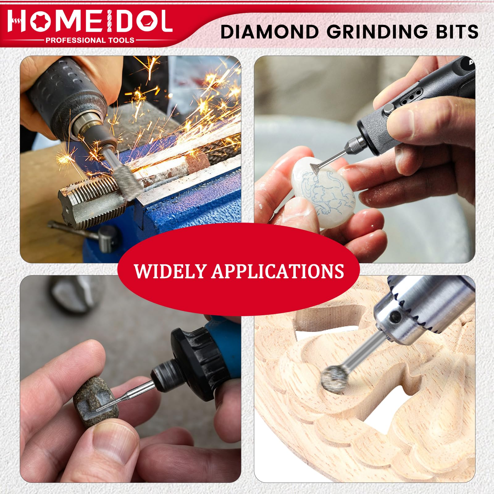50Pcs 120Grit Diamond Burr Bits for Dremel Bits with 1/8" Shank for Stone — Amazon image 5